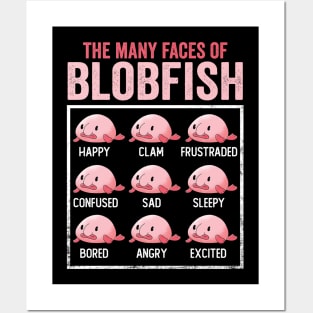 The Many Faces Of Blobfish Funny Cute Blobfish Posters and Art